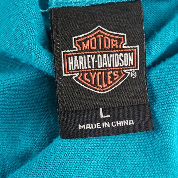 Harley Davidson Milwaukee WI  Blue Pull Over Top Size Large - Picture 3 of 4